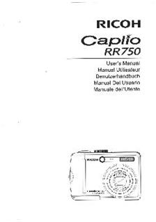 Ricoh Caplio RR 750 manual. Camera Instructions.